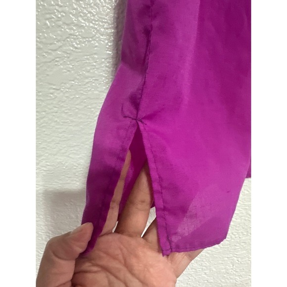 Girls Purple Hand Embroidered Floral Mexican Dress Artesanias Size 2 - Picture 5 of 6